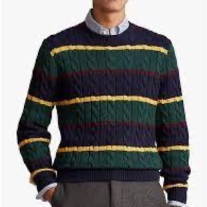 Polo Ralph Lauren Striped Cable Knit Sweater